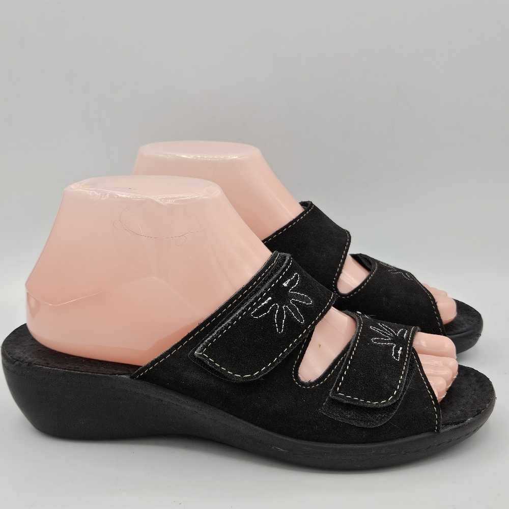 Fly Flot made in Italy leather anti-shock sandals size 37 US size 6 - Picture 2 of 16